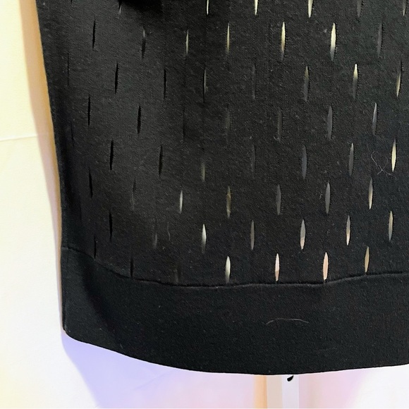 Lafayette 148 New York M Knit Top Black Cutout Cap Sleeve Capsule Old Money Lux - Picture 6 of 10